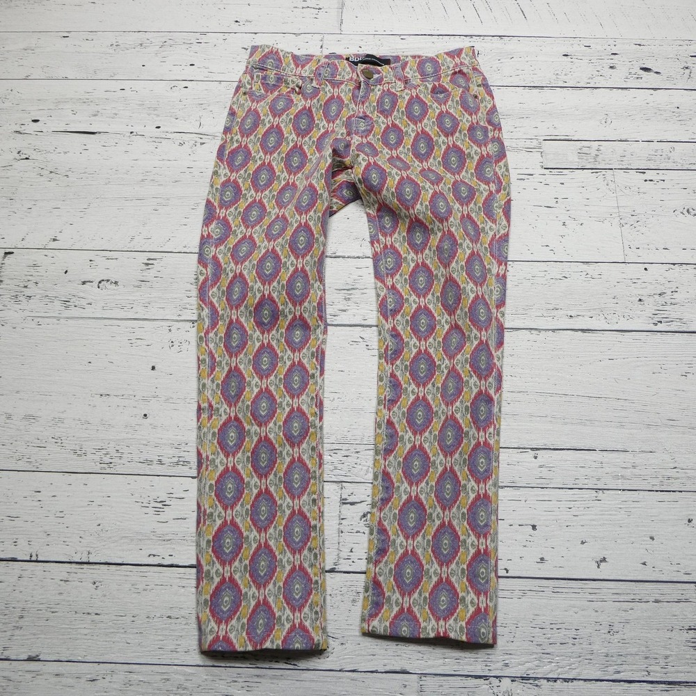BDG Jeans Womens 26 Multicolor Ikat Ankle Cigarette Slim Stretch Denim Print
